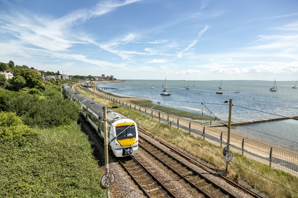 Train Travelling On Southend Coast