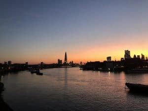 London's skyline sunset