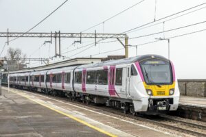  66cf3db52ed73 66cf3db52ed74163 Aventra Bombardier Bombardier Aventra Chalkwell Chalkwell (station) Class 720 Created 2024 03 11 Essex Southend On Sea Southend (seafront) Station Train.jpg