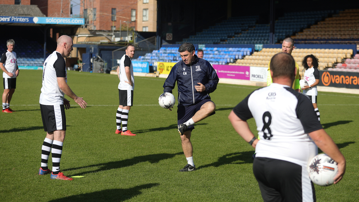 C2c Staff Take A Training Session At Roots Hall Home Of Southend United. Vanarama National League.